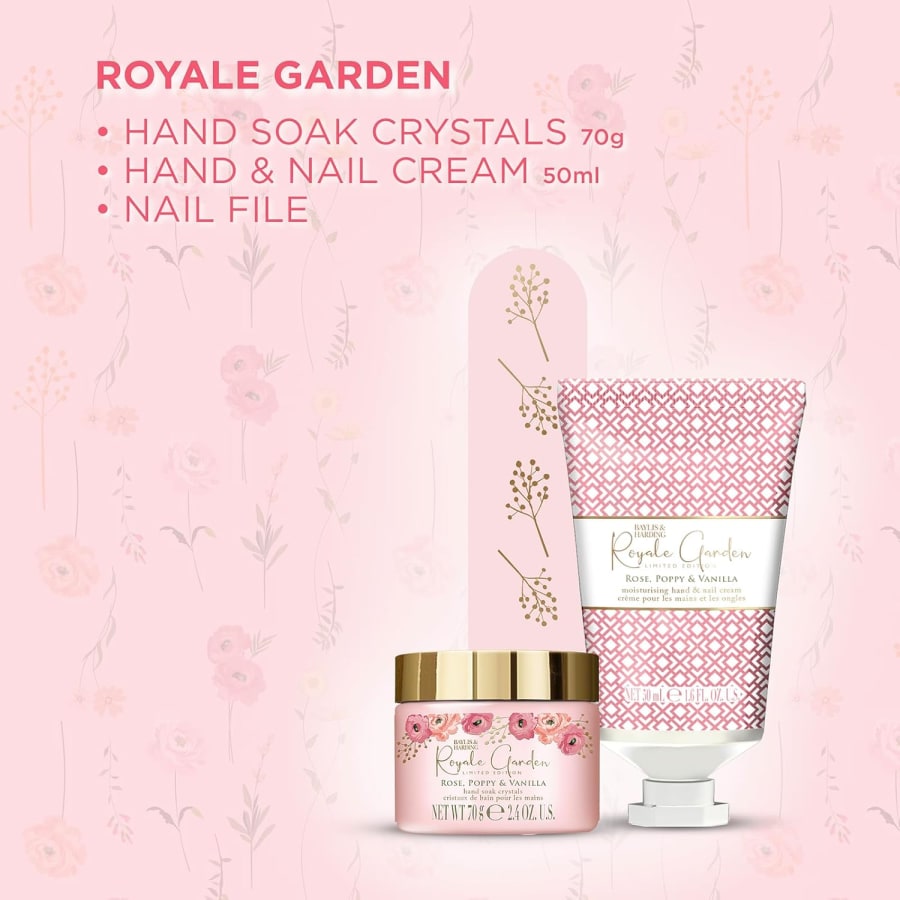 Baylis & Harding Royale Garden Rose, Poppy & Vanilla Lúxus Manicure Gjafasett