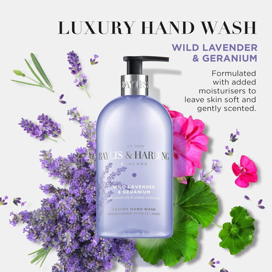 Baylis & Harding Signature handsápa með villtri lavender og geranium 500 ml
