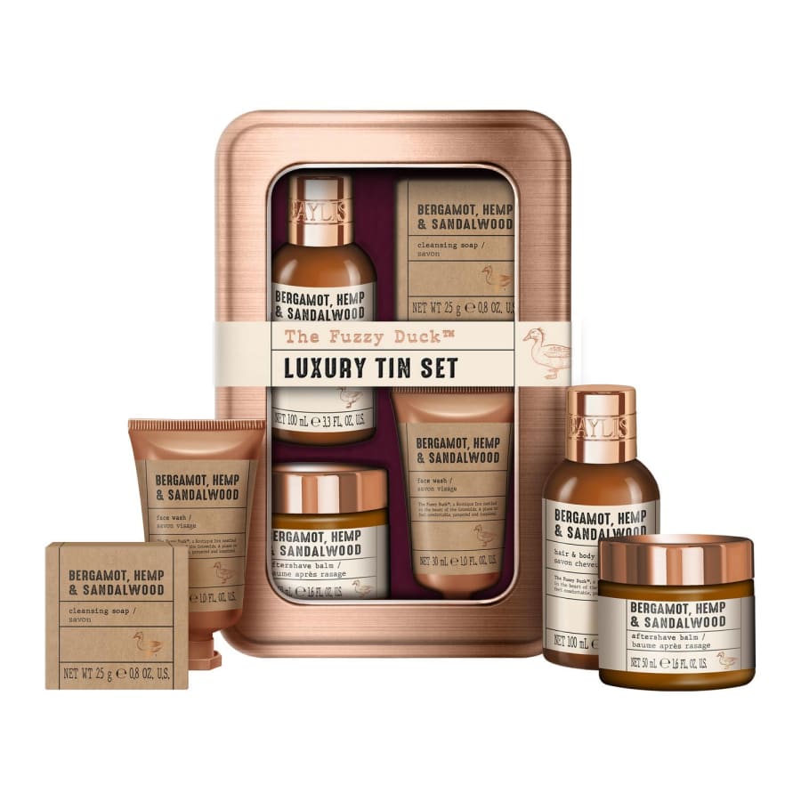 Baylis & Harding the Fuzzy Duck Bergamot Hemp & Sandalwood Luxury gjafasett fyrir herra