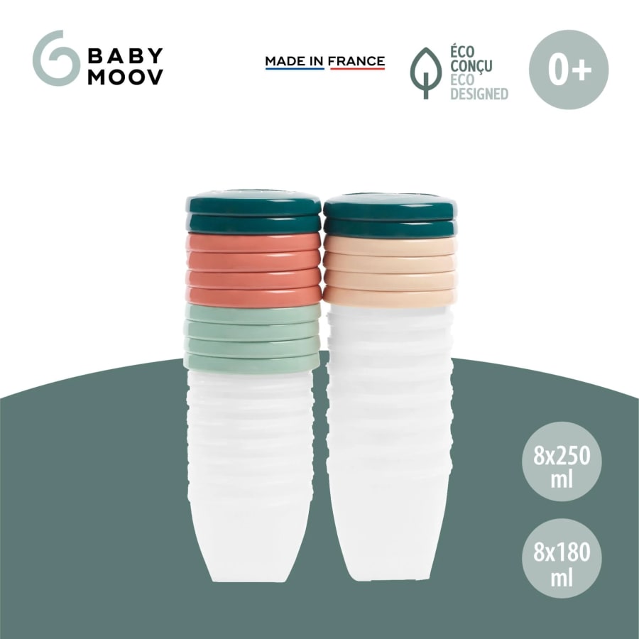 Bio-sourced Babybols Food Storage – matarbox 8 stkx250ml + 8 stkx180 ml