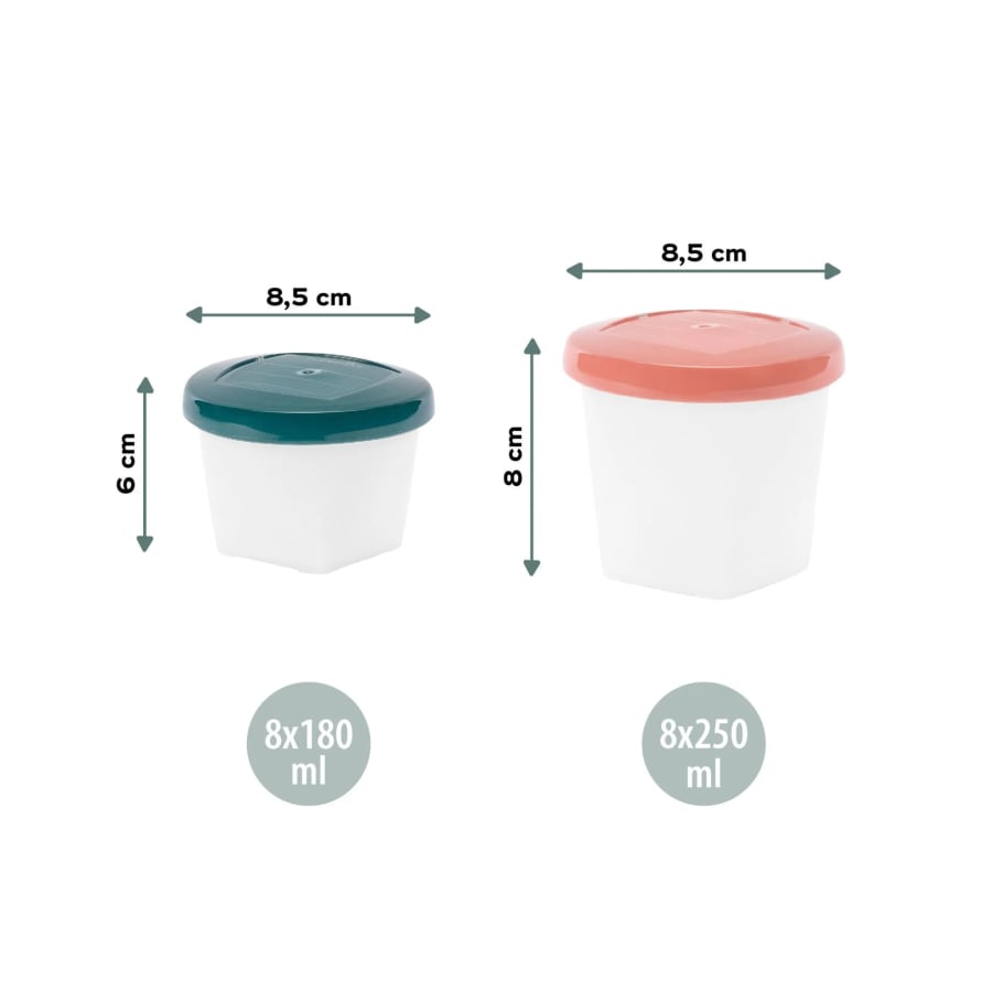 Bio-sourced Babybols Food Storage – matarbox 8 stkx250ml + 8 stkx180 ml