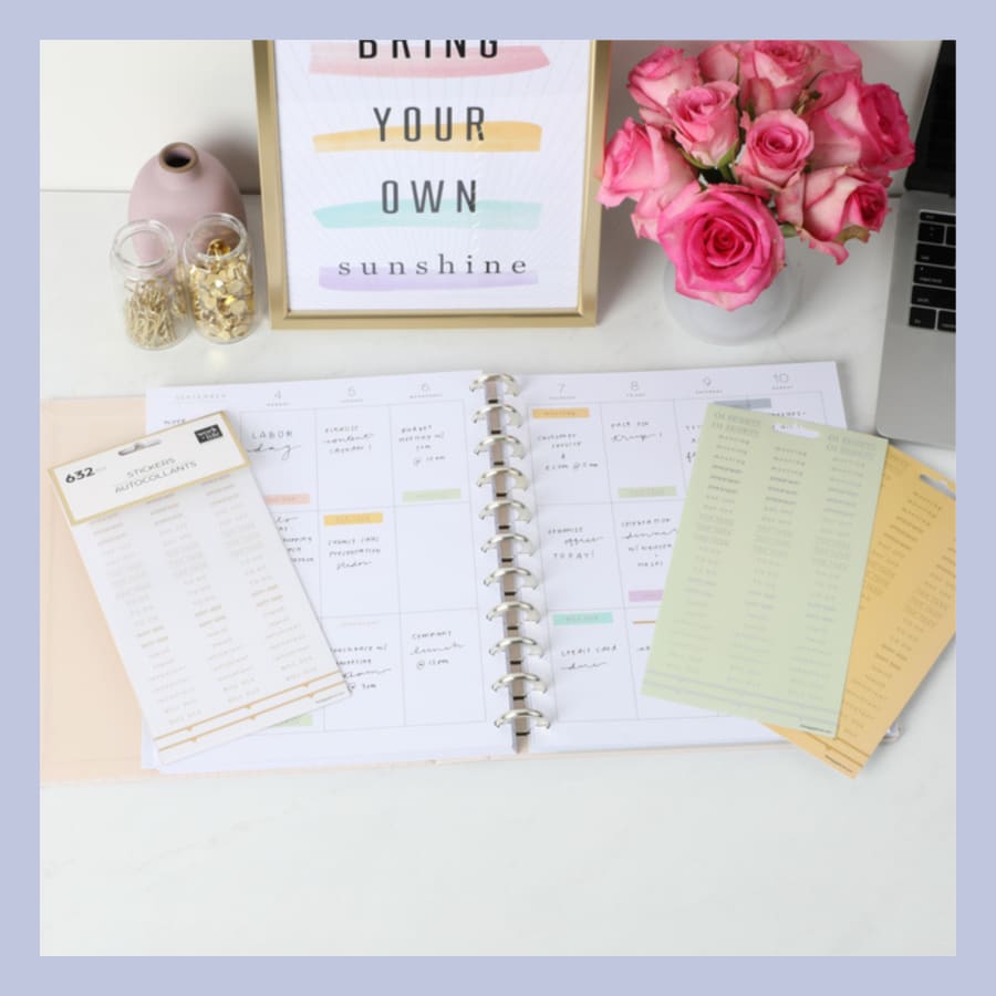 The Happy Planner límmiðar – Vinna + Lífið