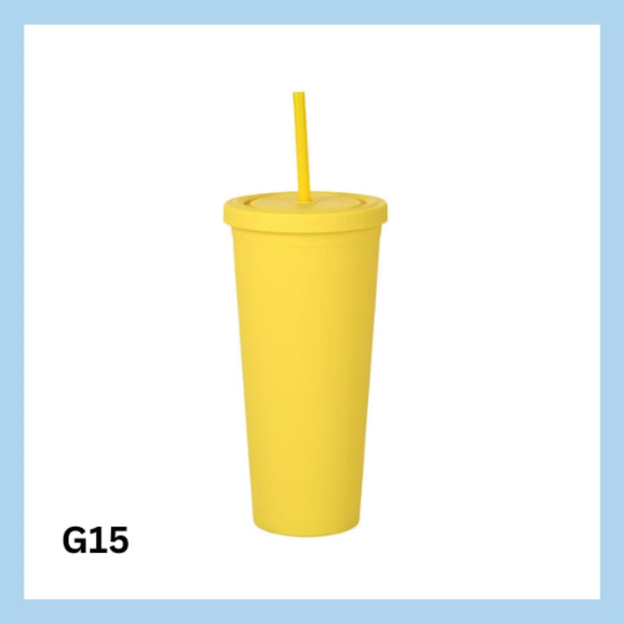 Glas með röri 700ml- 22 litir