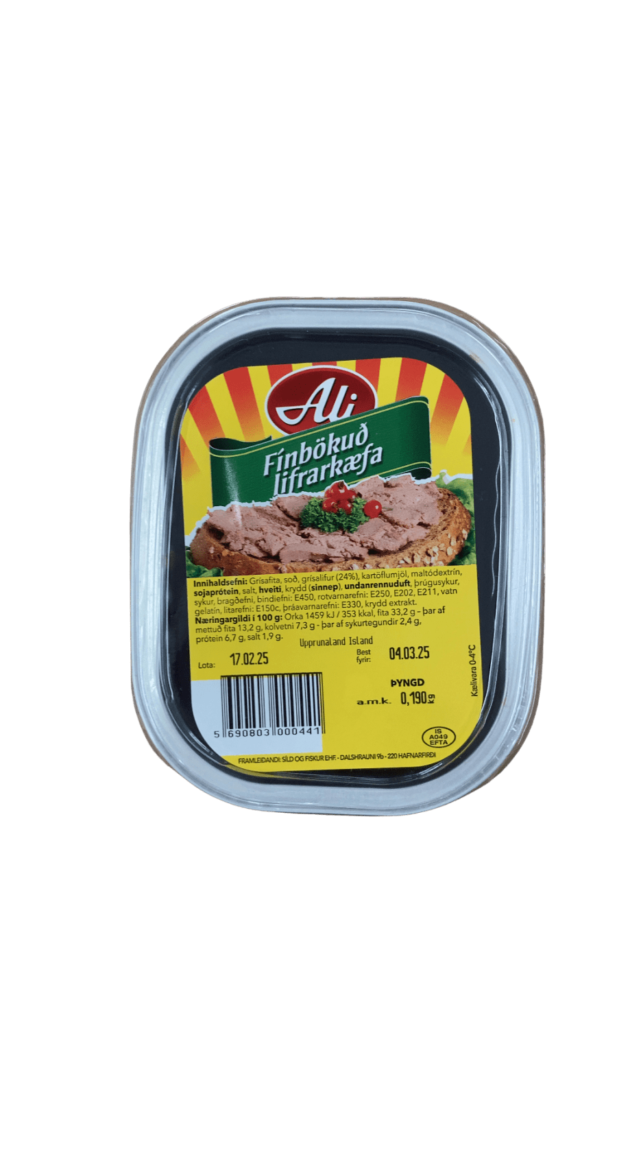 Ali Fínbökuð Lifrarkæfa 190 g