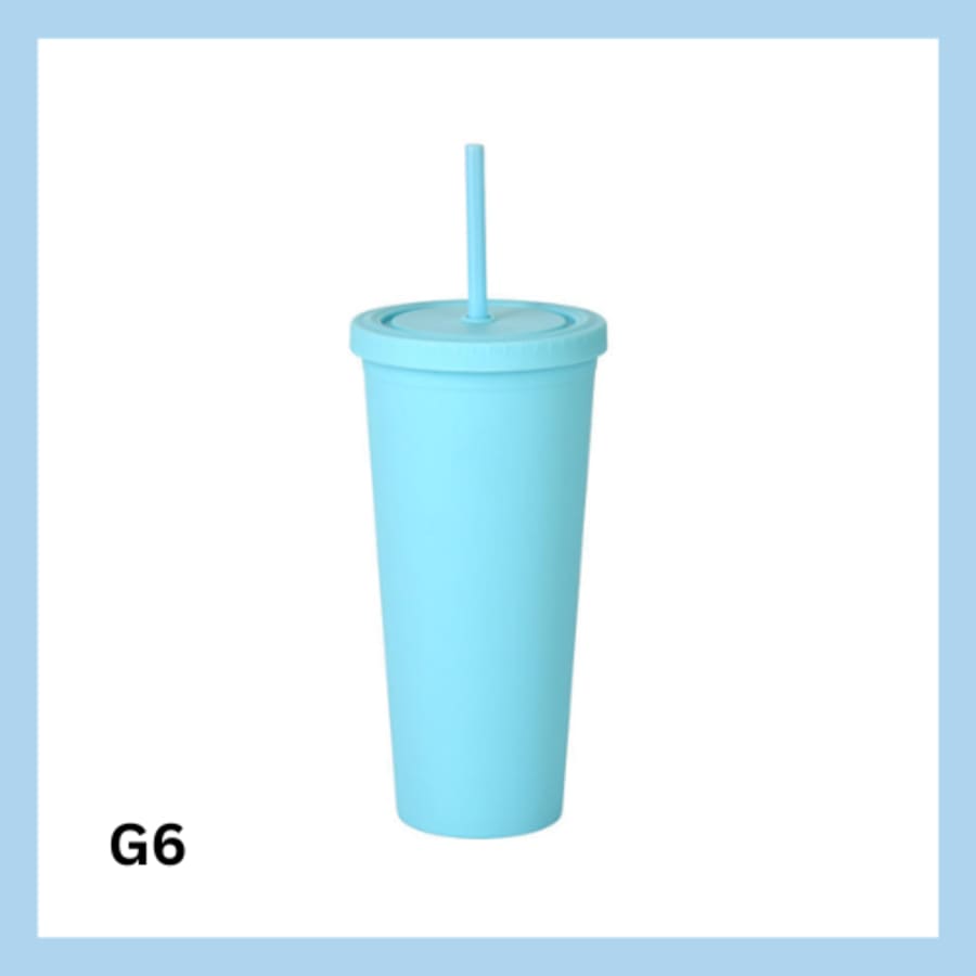 Glas með röri 700ml- 22 litir