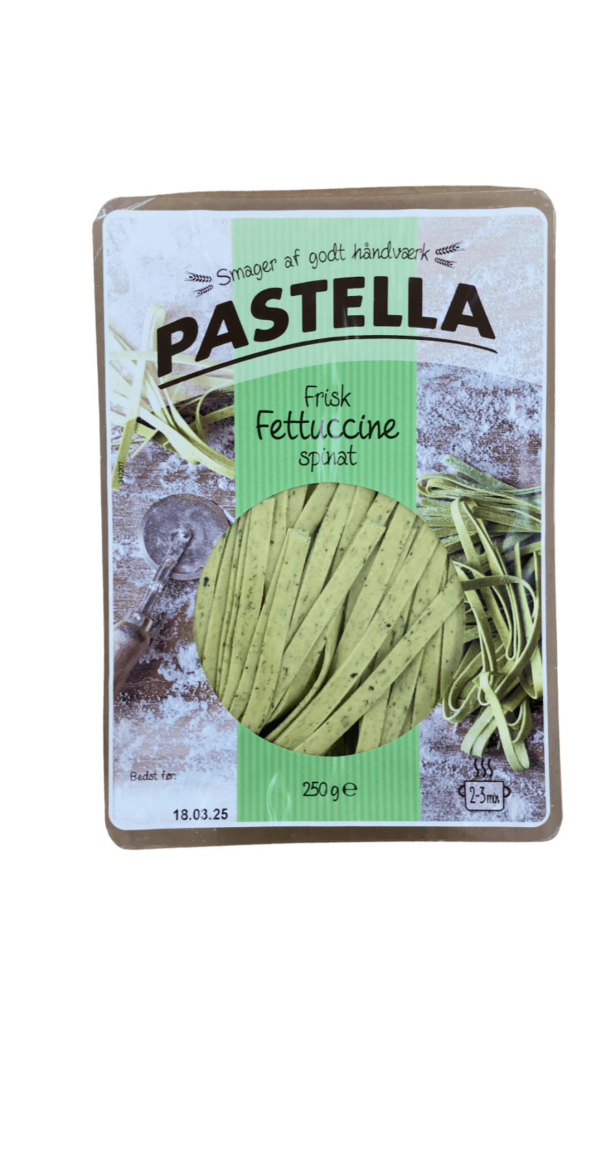 Pastella ferskt fettuccine með spínati 250 g