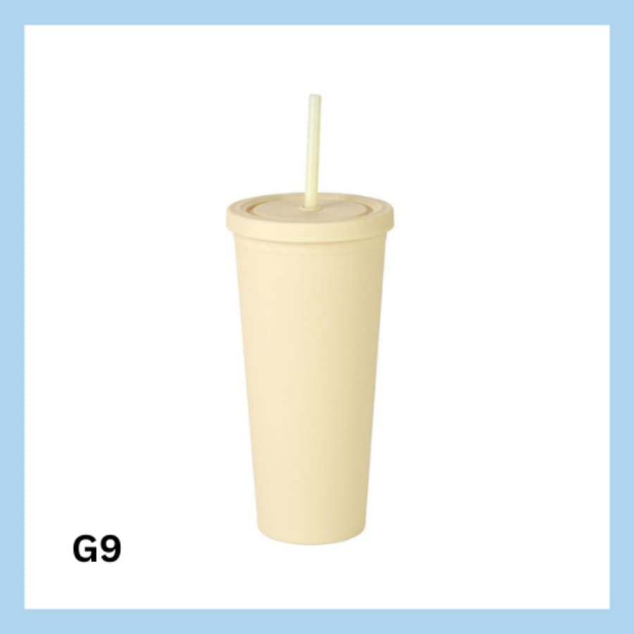 Glas með röri 700ml- 22 litir