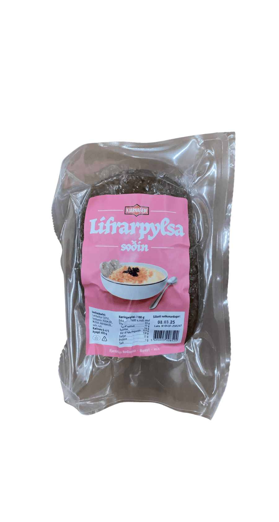 Kjarnafæði Lifrarpylsa Soðin 455 g