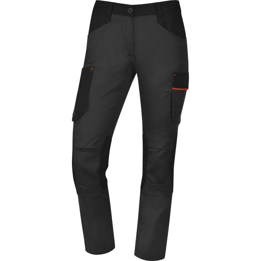 Delta Plus POLYESTER/COTTON/ELASTANE MACH 2 WORKING TROUSERS GREY/OR M2PA3STRF TROUSERS L
