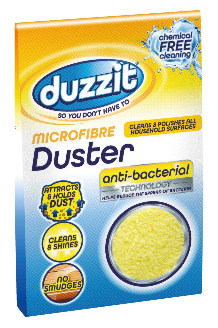Duzzit Anti-bacterial gulur microfiber duster.