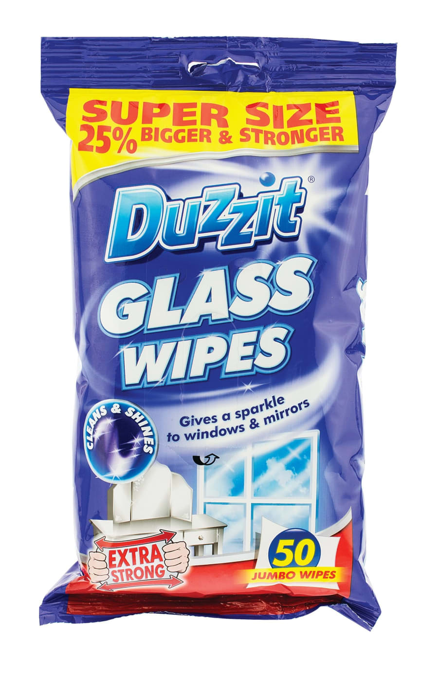 Duzzit Blautþurrkur á gler, rúður og spegla 50 pk