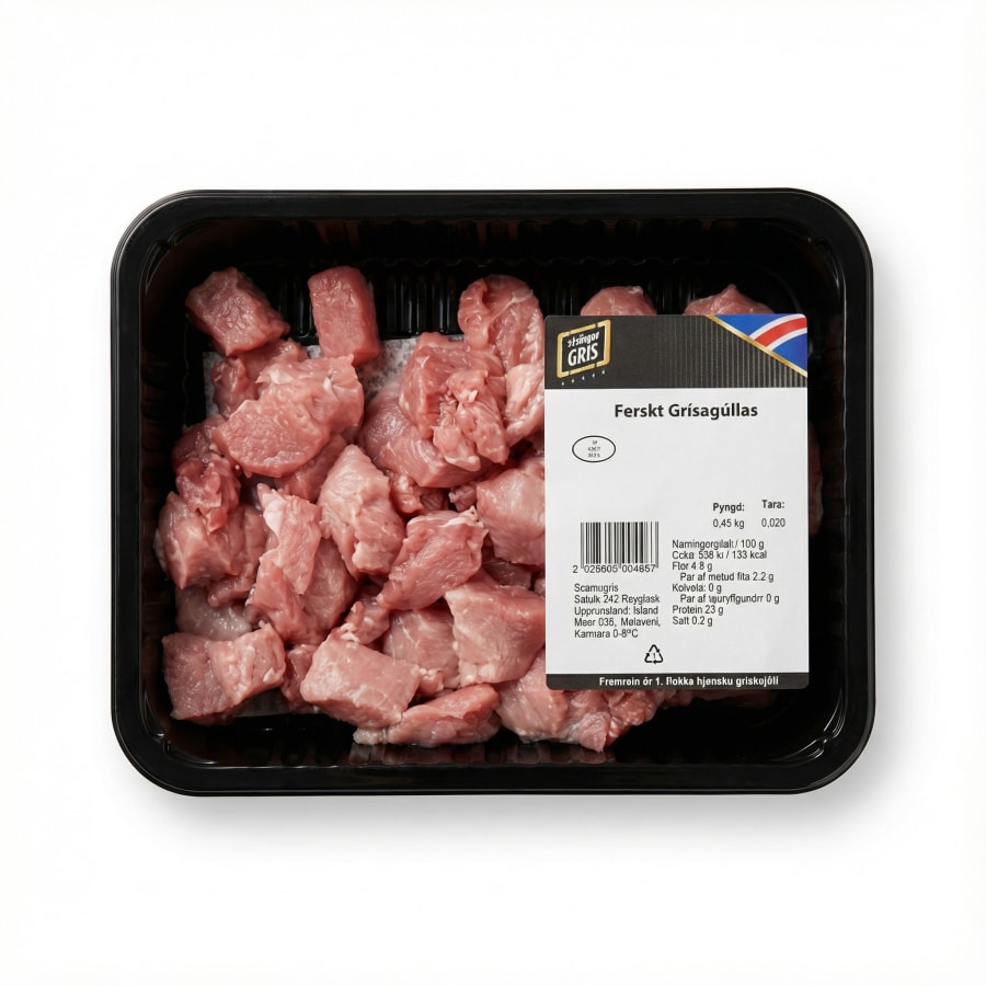 S.g grísagúllas ferskt ca 450 gr