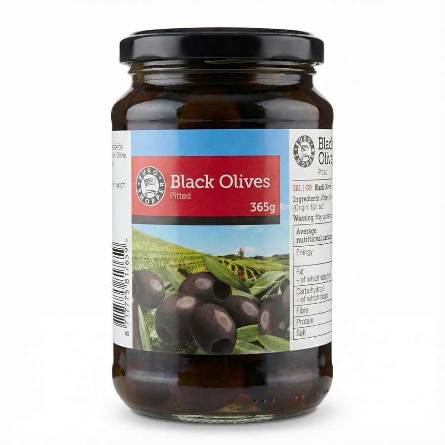 E.s ólífur svartar 365 gr