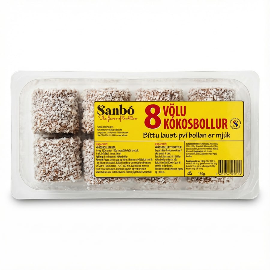 Völu kókosbollur 8 stk