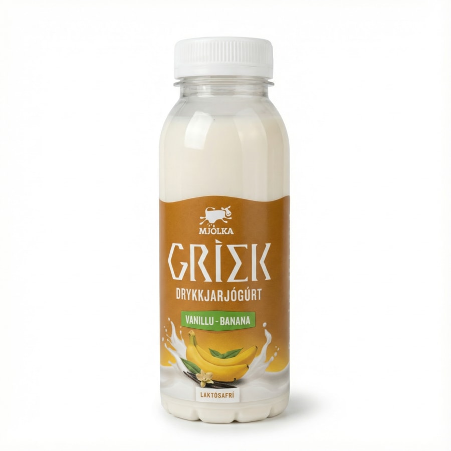 Mjólka Griek Drykkjarjógúrt Vanillu-banana Laktósafrí 250 ml