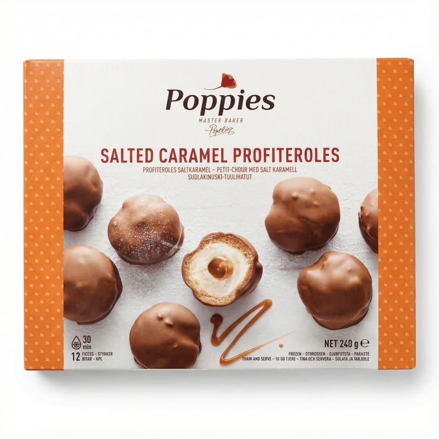 Poppies bollur caramel 12 stk