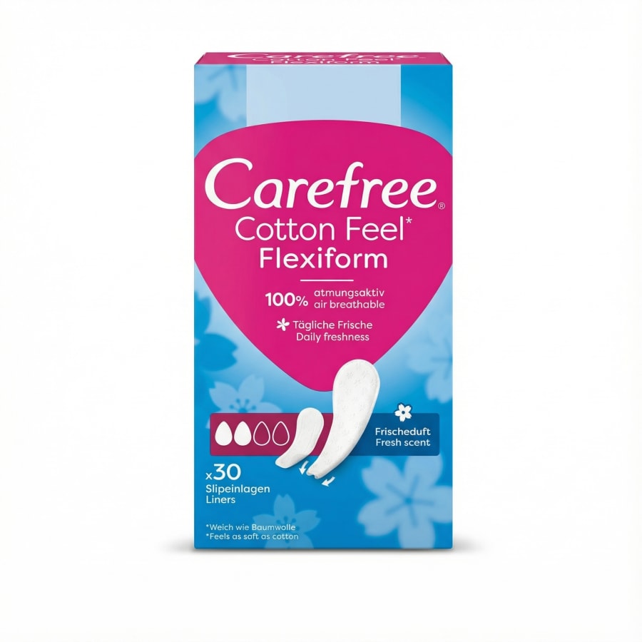 Carefree Cotton Feel Flexiform dagsinnlegg, ferskur ilmur, 30 stk