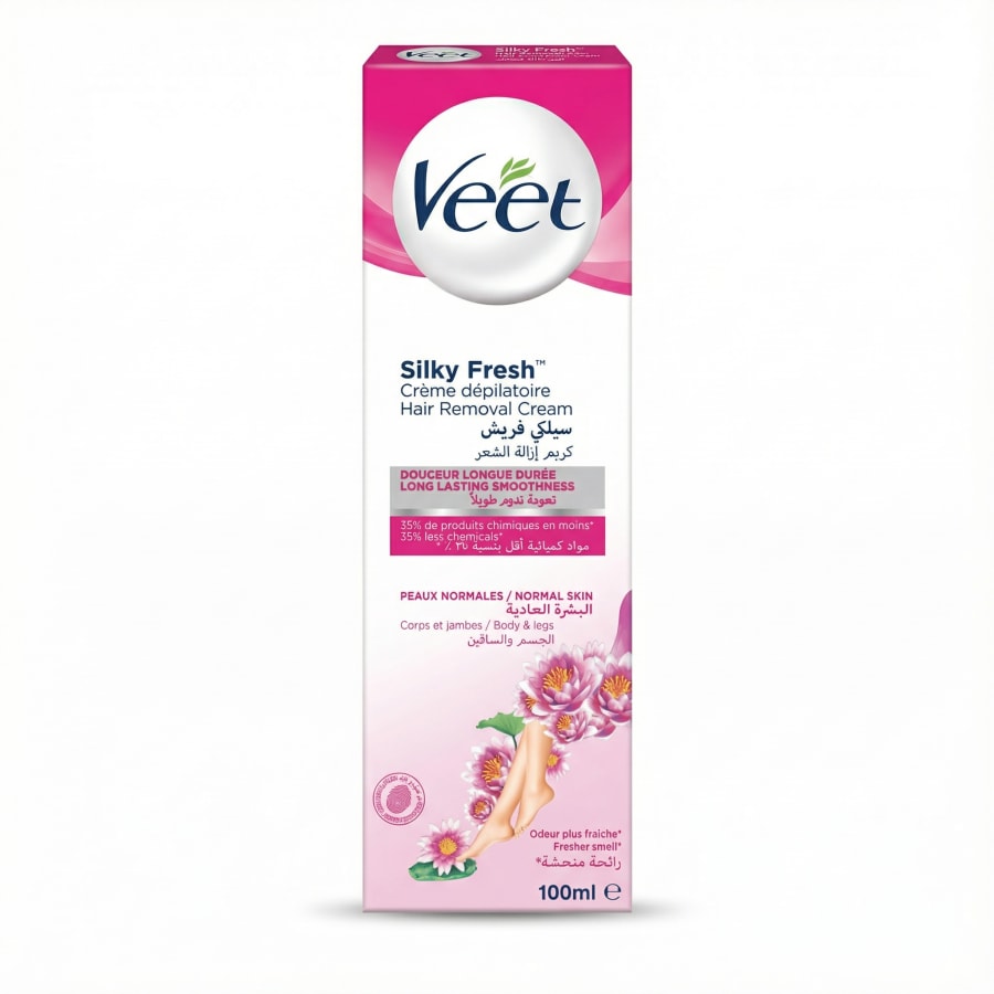 Veet Silky Fresh hárfjarlægingarkrem fyrir líkama og fætur, venjuleg húð, 100 ml