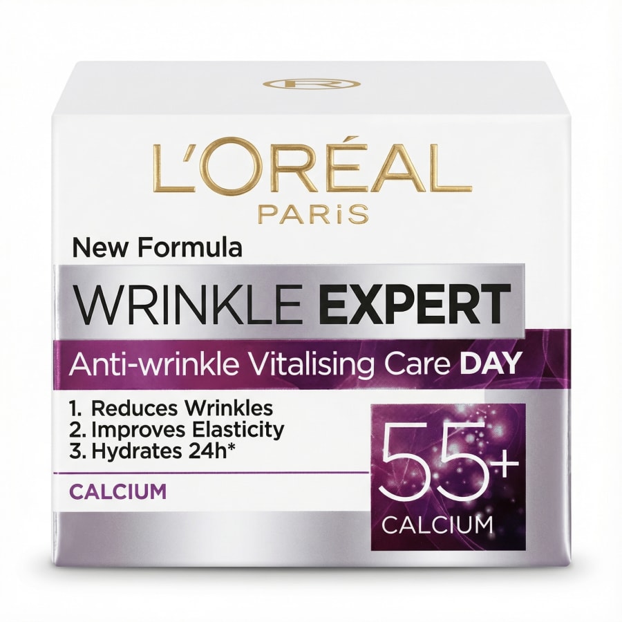 L'Oréal Paris Wrinkle Expert hrukkuminnkandi endurnærandi dagkrem 55+ með kalsíum 50 ml