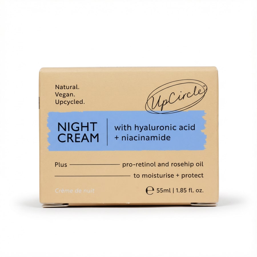 UpCircle næturkrem með hýalúrónsýru, níasínamíði og rósaberjum 55 ml