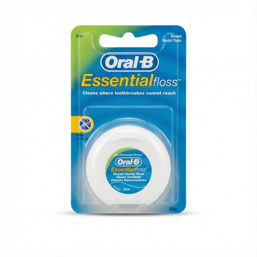Oral-B Essentialfloss vaxaður tannþráður með myntu 50 m