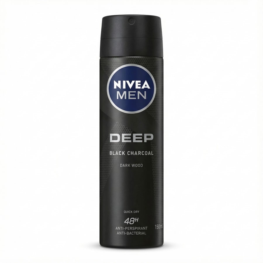 NIVEA Men Deep Black Charcoal Dark Wood svitavörn 150 ml