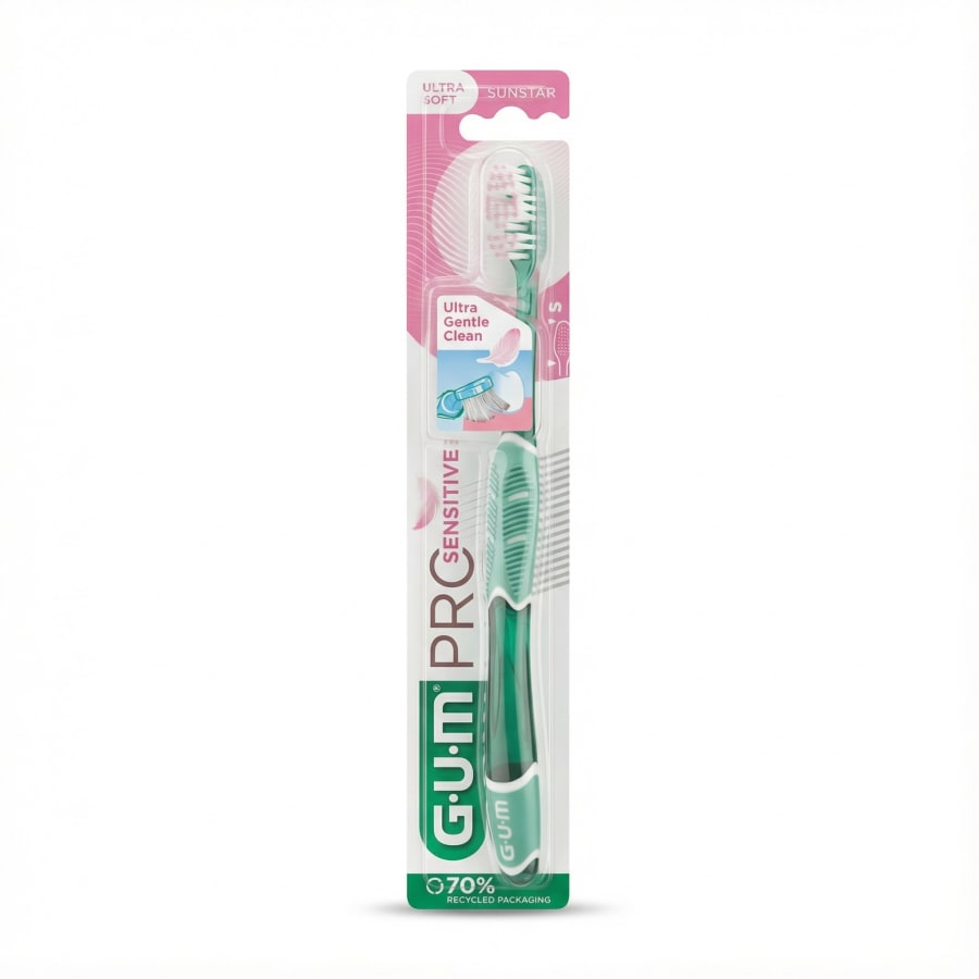 GUM Pro Sensitive Ultra Gentle Clean tannbursti, ofurmjúkur, 1 stk