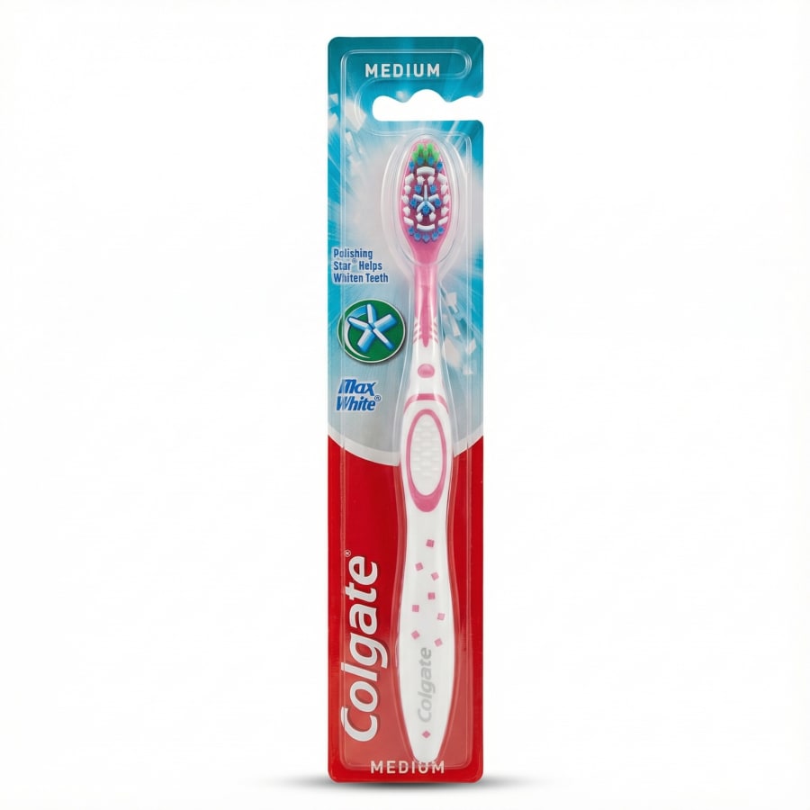 Colgate Max White Polishing Star tannbursti miðlungs, 1 stk