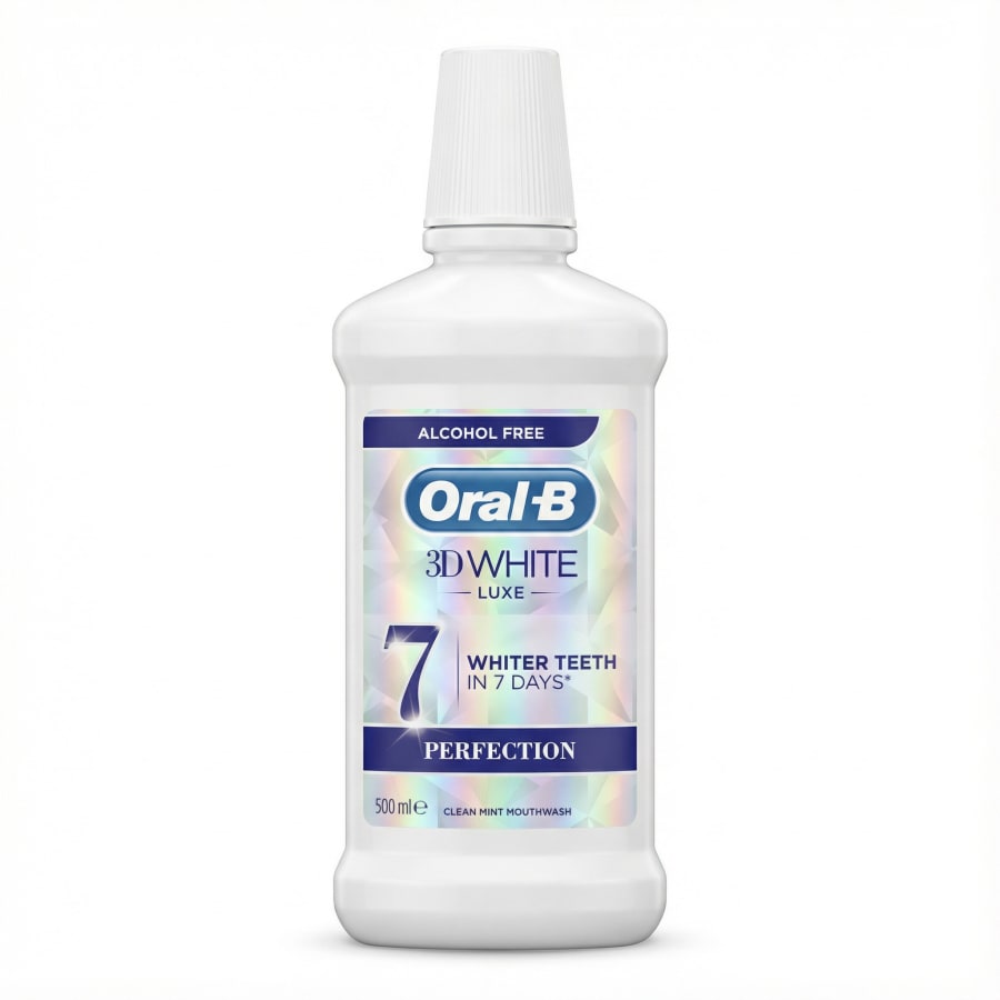 Oral-B 3D White Luxe Perfection áfengislaust munnskol, hreint myntubragð, 500 ml