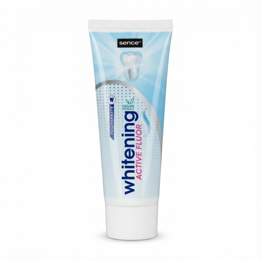 Sence hvíttandi tannkrem, virkt flúor, 75 ml
