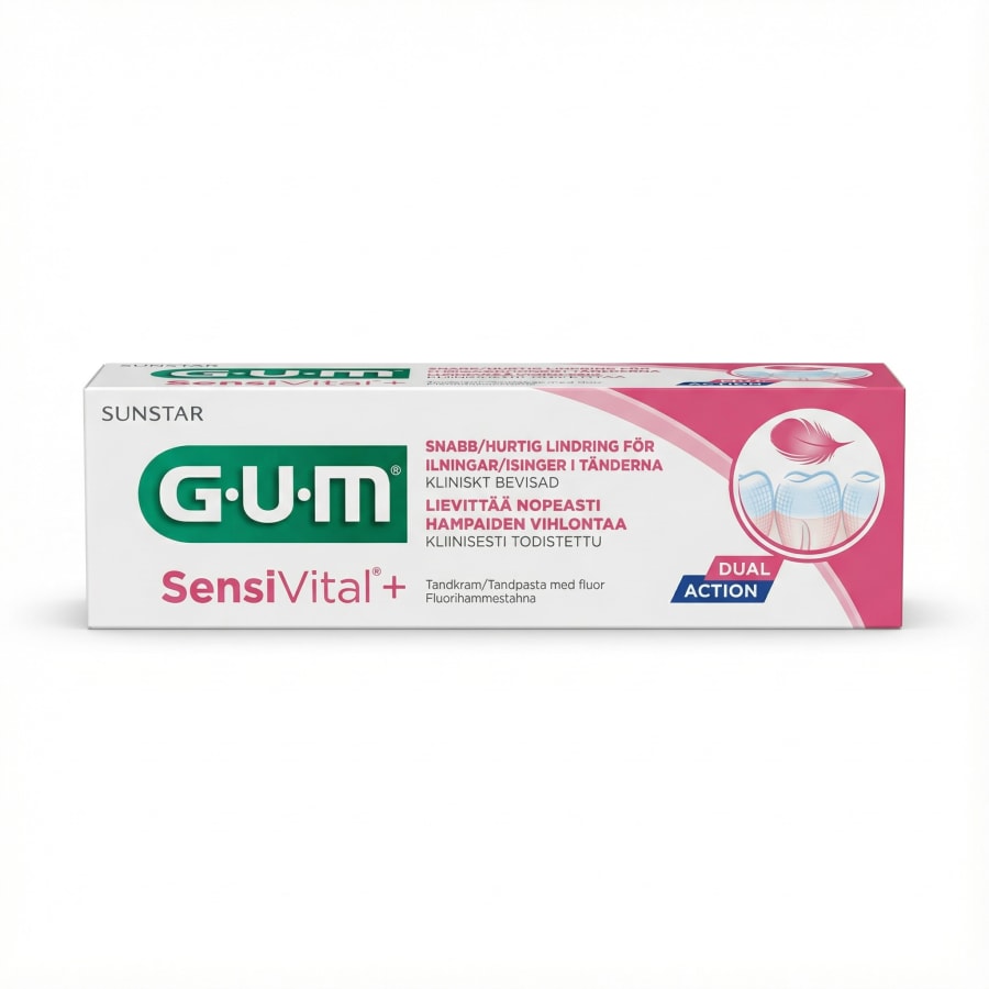 GUM SensiVital+ tvívirkt tannkrem með flúor 75 ml
