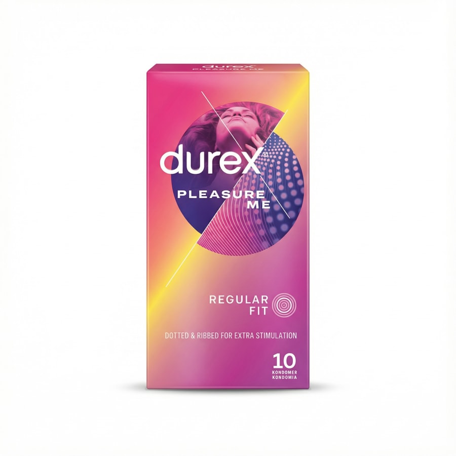 Durex Pleasure Me smokkar, venjuleg stærð, 10 stk