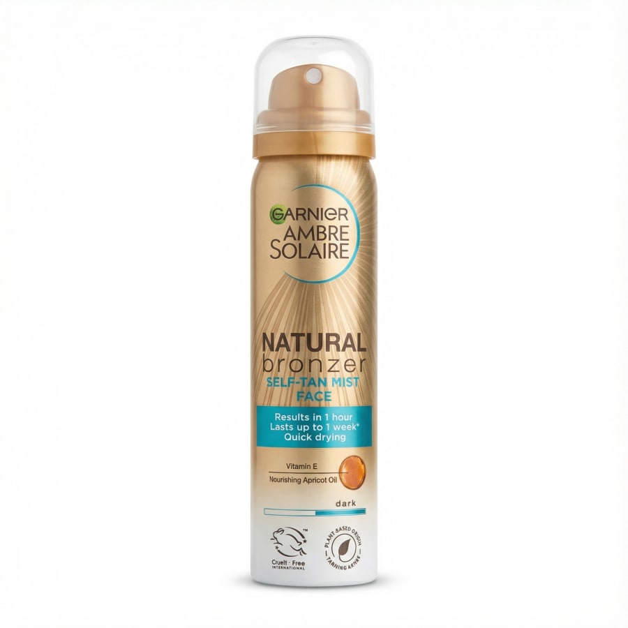 Garnier Ambre Solaire Natural Bronzer sjálfbrúnkumistur fyrir andlit, dökkur, 75 ml
