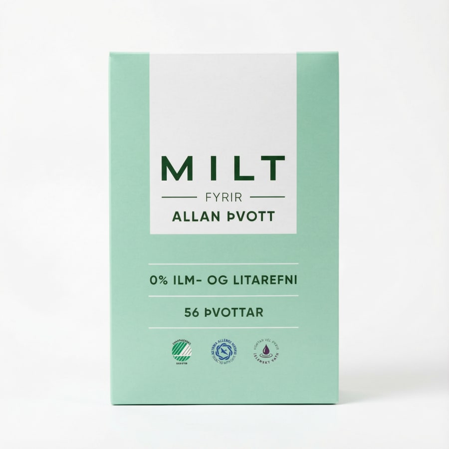 MILT þvottaduft 0% ilm- og litarefni 2 kg