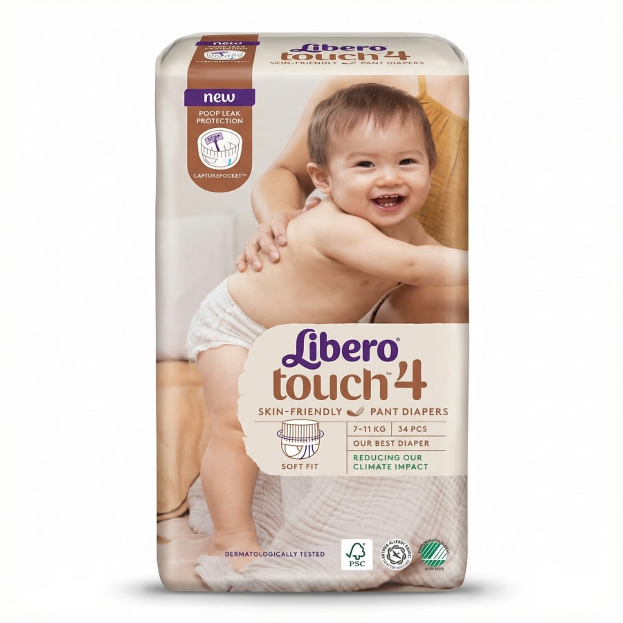 Libero Touch 4 buxnableyjur (7–11 kg) 34 stk