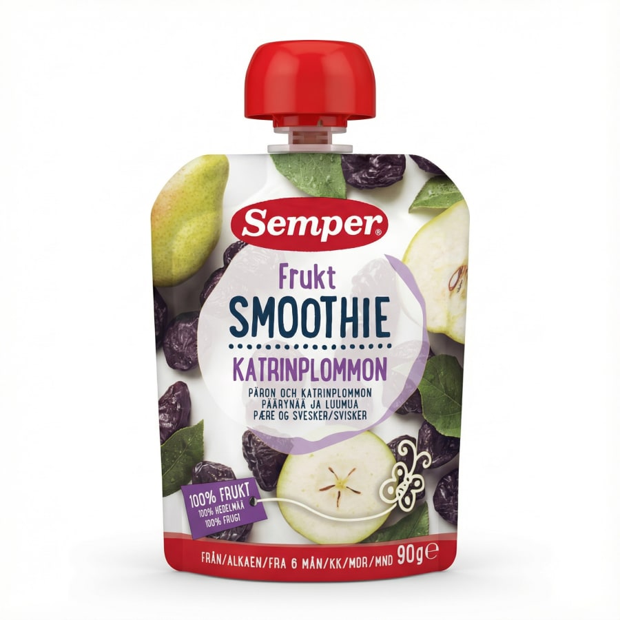 Semper ávaxtasmoothí pera og sveskja 90 g