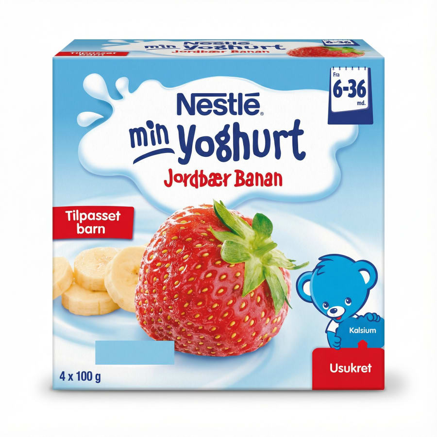 Nestlé Min jógúrt jarðarber og banani 4 x 100 g