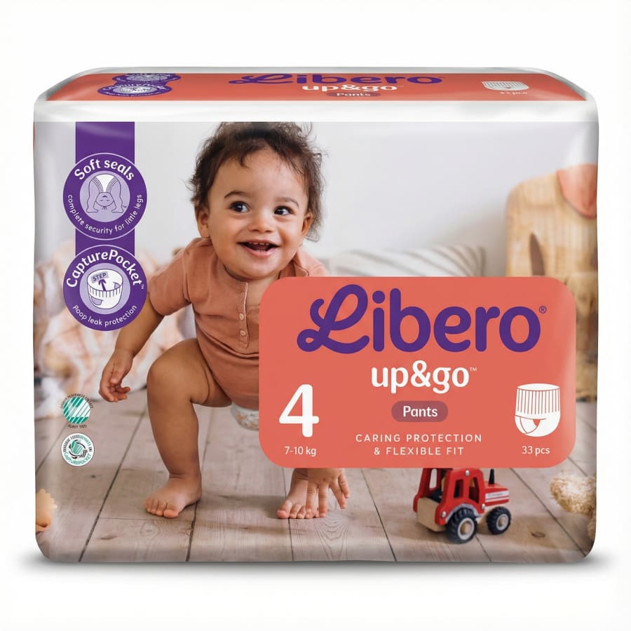Libero Up&Go 4 bleyjubuxur (7–10 kg) 33 stk