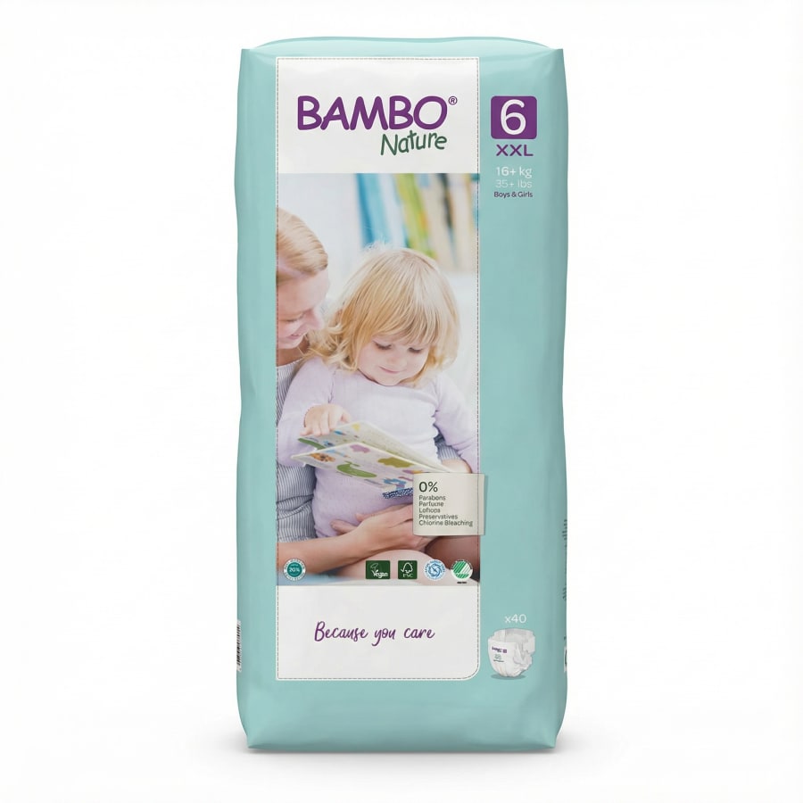 Bambo Nature bleyjur stærð 6 XXL (16+ kg) 40 stk