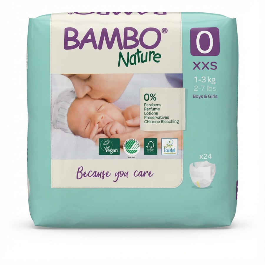 Bambo Nature barnableyjur XXS 1–3 kg (24 stk)