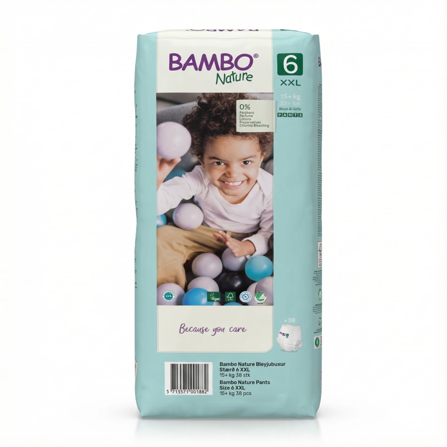 Bambo Nature Bleyjubuxur Stærð 6 XXL 15+ kg 38 stk