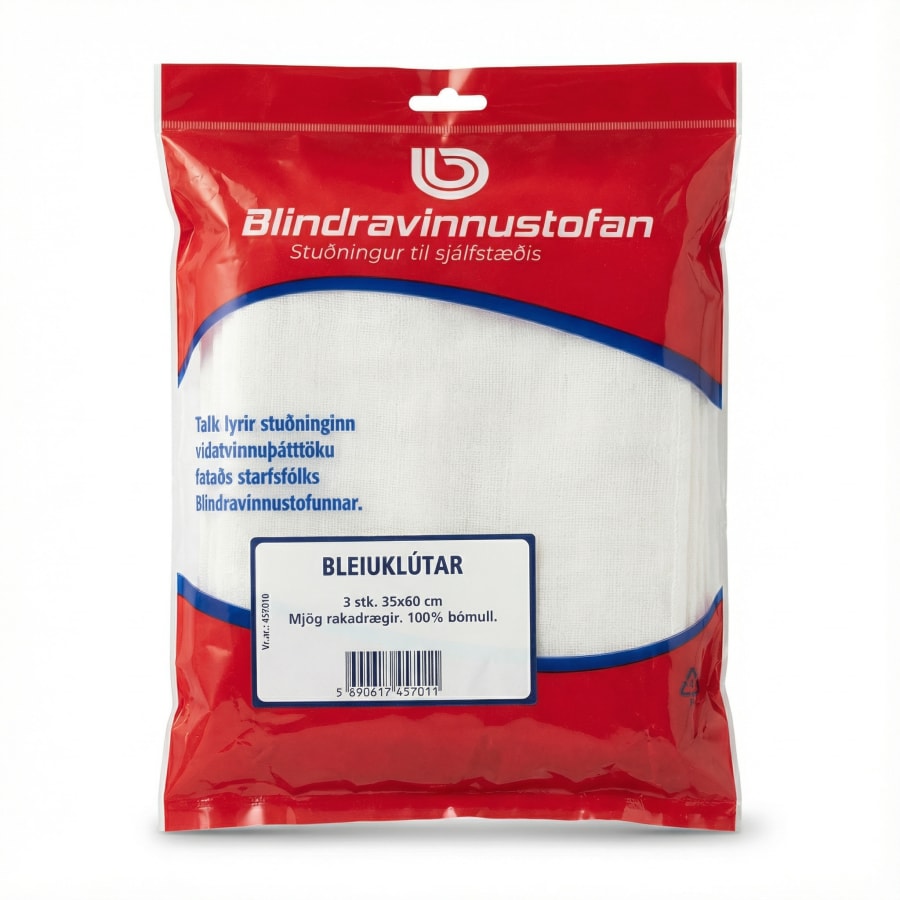 Blindravinnustofan Bleiuklútar 3 stk (35x60 cm)
