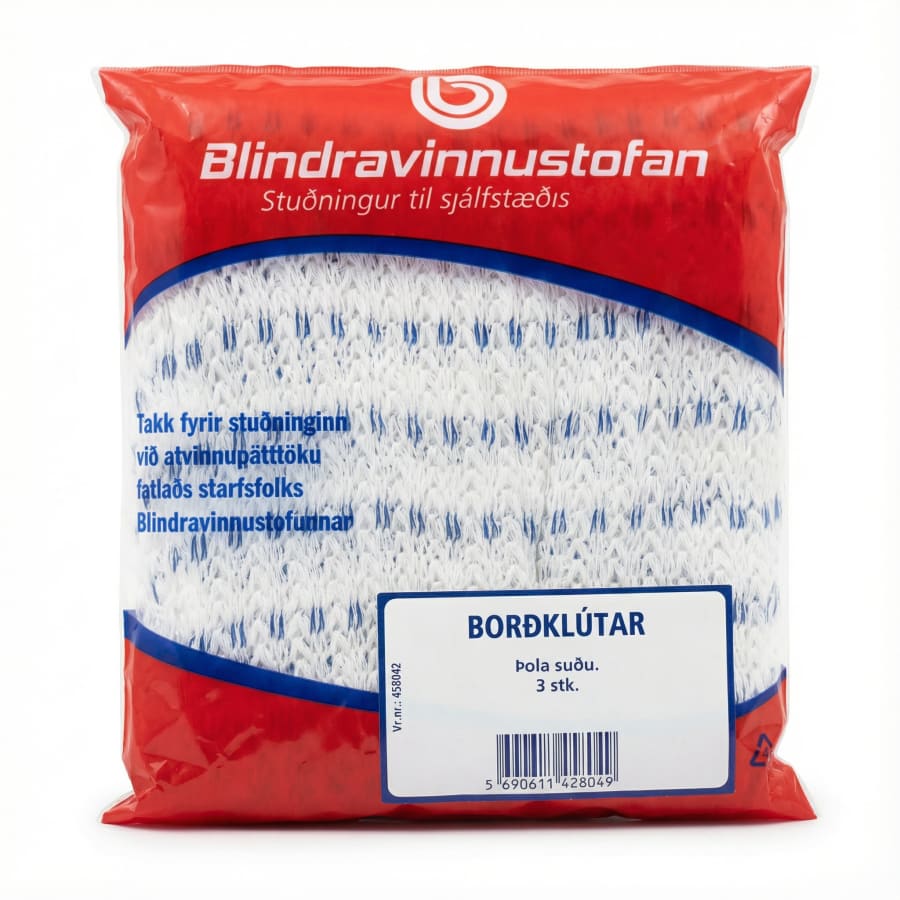 Blindravinnustofan Borðklútar Þola suðu 3 stk