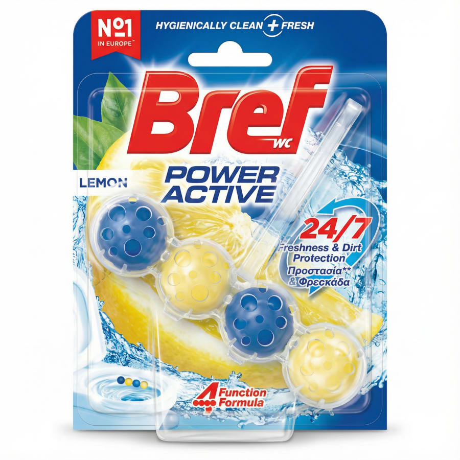 Bref Power Active sítrónu salernisbrúnarkubbur 50 g