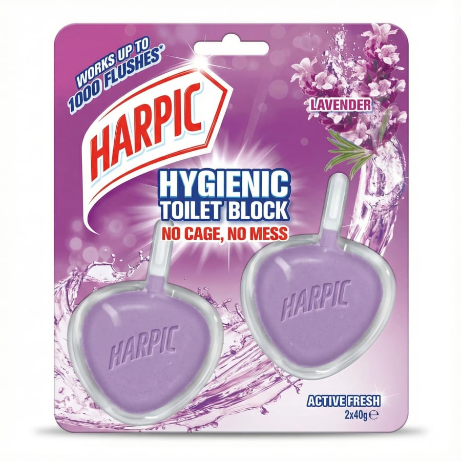Harpic hreinlætis salernisblokk Active Fresh Lavender 2 x 40 g