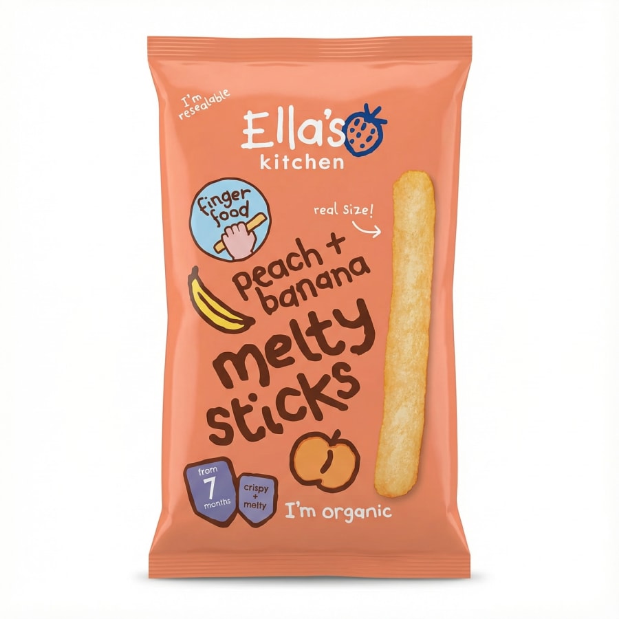 Ella's Kitchen bráðnandi stangir með ferskju og banana 16 g