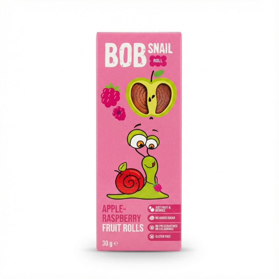 Bob Snail Ávaxtarúllur með eplum og hindberjum 30 g