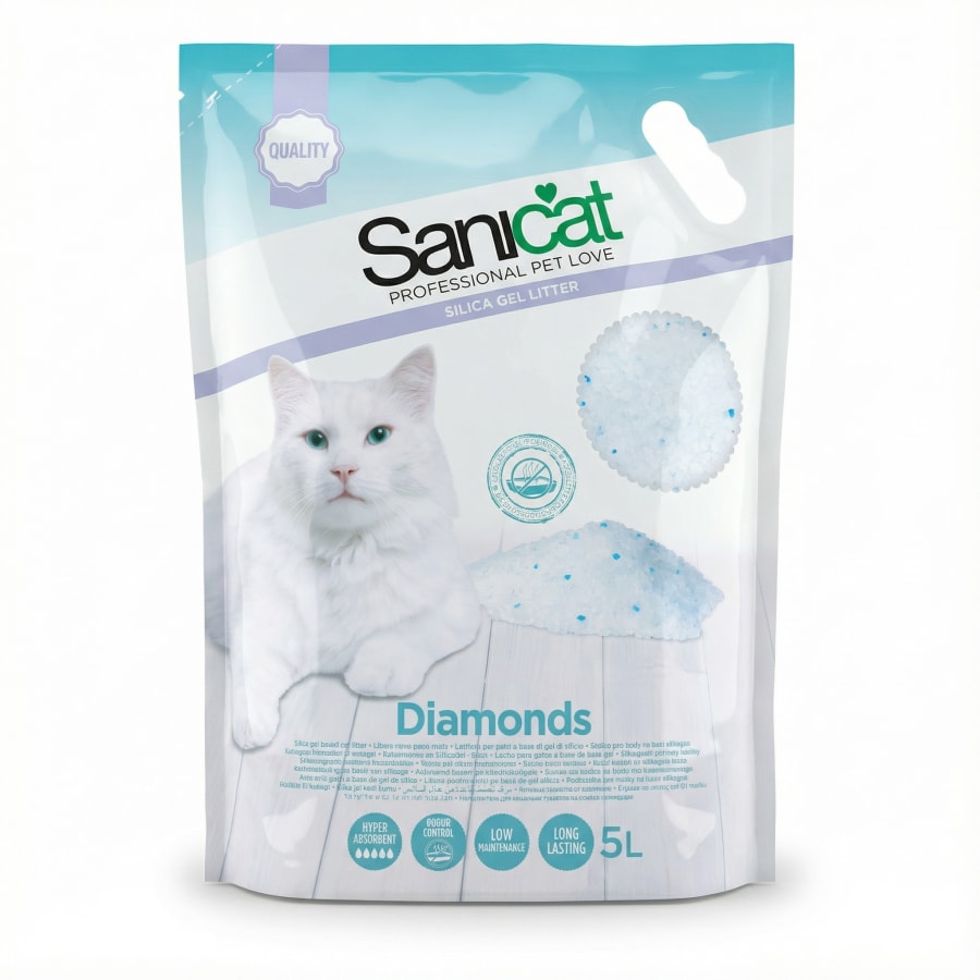 Sanicat Diamonds kísilgel kattarsandur 5 L