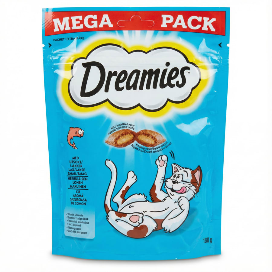 Dreamies kattanammi með laxi, stórpakkning 180 g