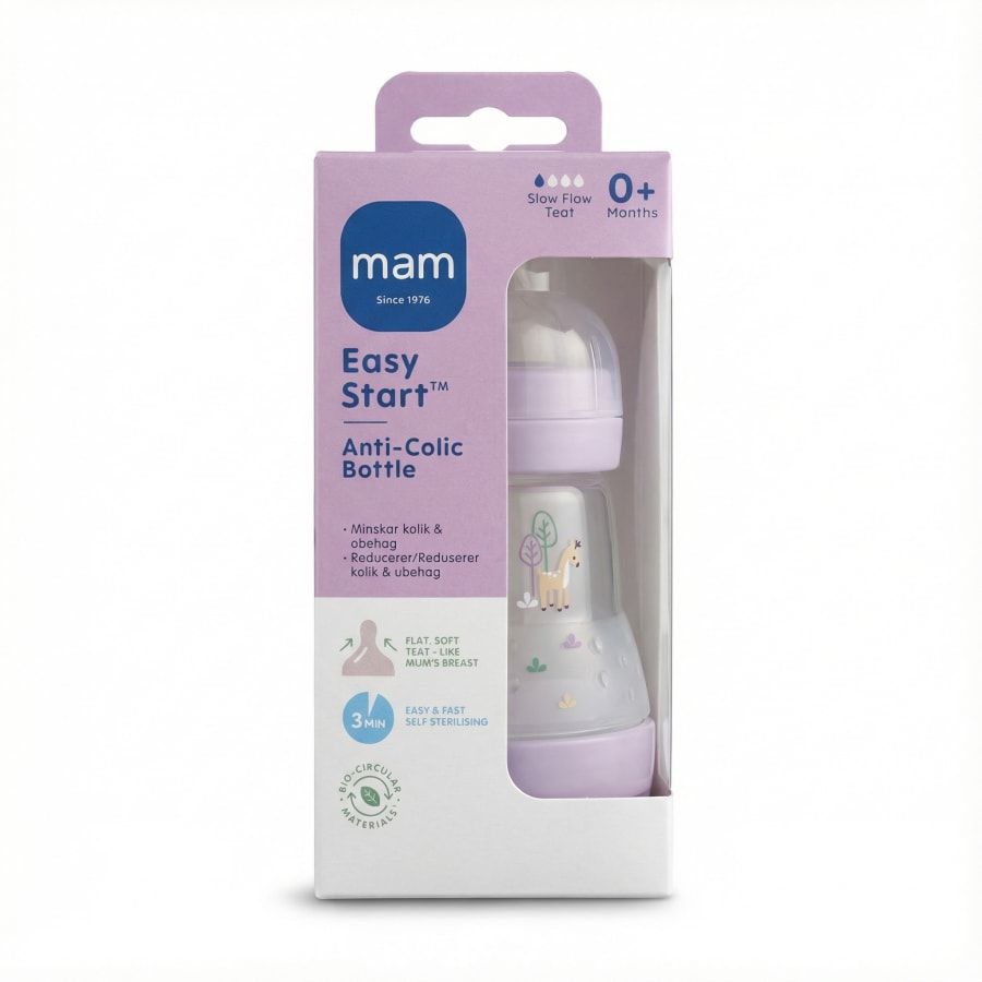 MAM Easy Start kveisuvarnar pelaflaska, hægflæði, 160 ml
